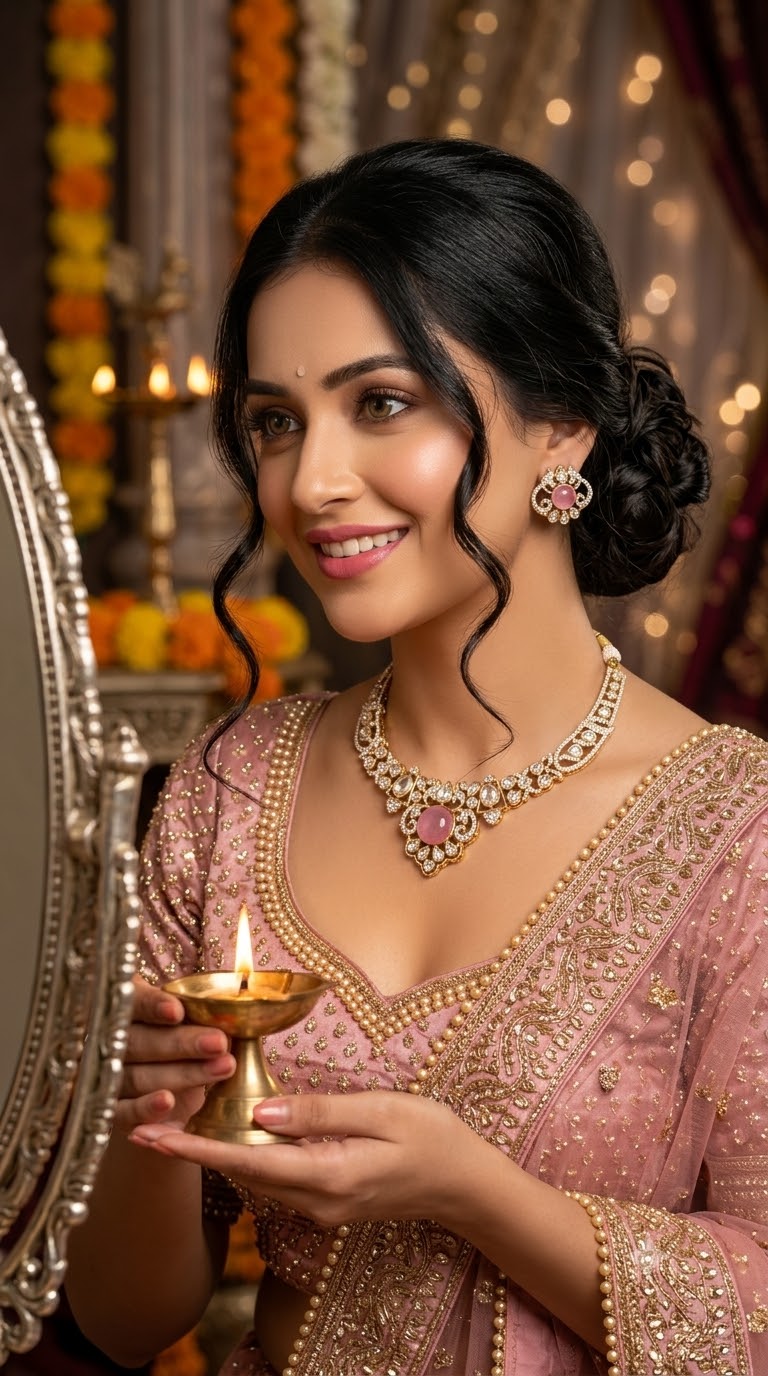 Rajsi Royal in blush pink — Where Antique Elegance Meets Modern Bridal Grace